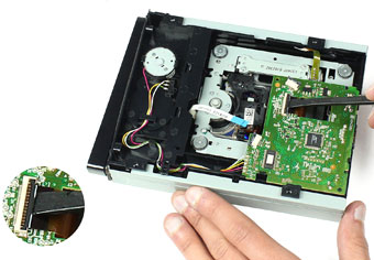 باز کردن بورد dvd drive